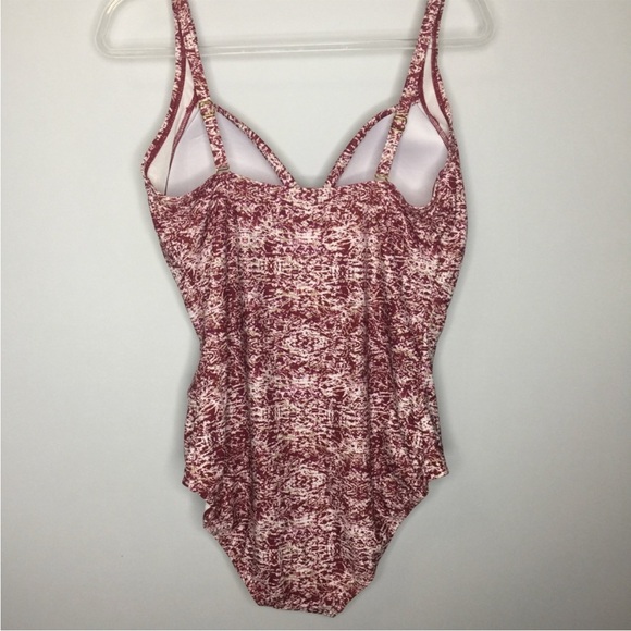 Swimsuits For All Pink Rose & White One Piece Swimsuit Size 14 - Picture 3 of 7